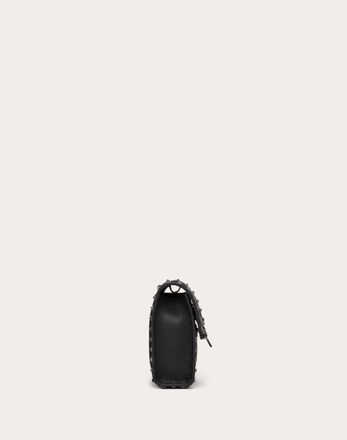 Red Valentino BORSA PICCOLA A TRACOLLA ROCKSTUD IN VITELLO GRANATO Nuovo