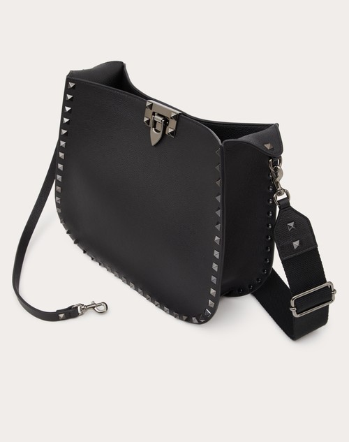 Red Valentino BORSA HOBO VALENTINO GARAVANI ROCKSTUD IN VITELLO GRANATO Qualità