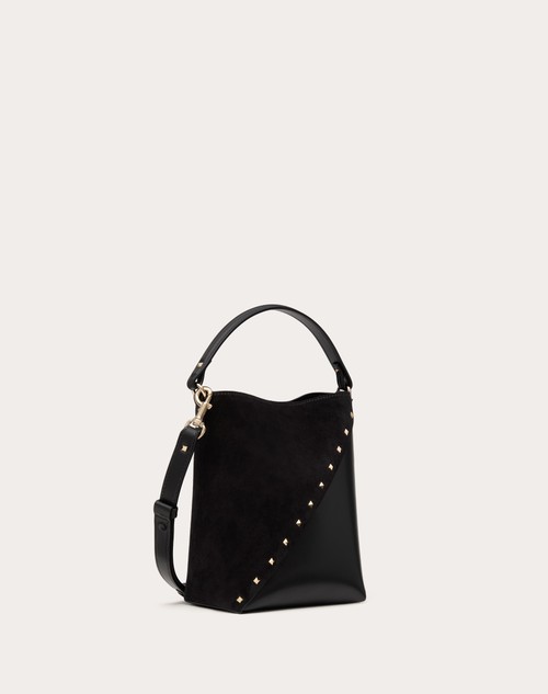 Red Valentino BORSA A SECCHIELLO VALENTINO GARAVANI VALENTINO GARAVANI ROCKSTUD WISPY IN VITELLO E CAMOSCIO Qualità Garantita