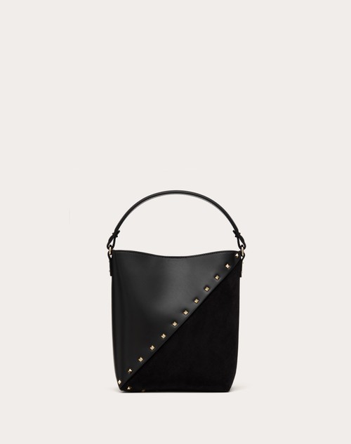 Red Valentino BORSA A SECCHIELLO VALENTINO GARAVANI VALENTINO GARAVANI ROCKSTUD WISPY IN VITELLO E CAMOSCIO Qualità Garantita