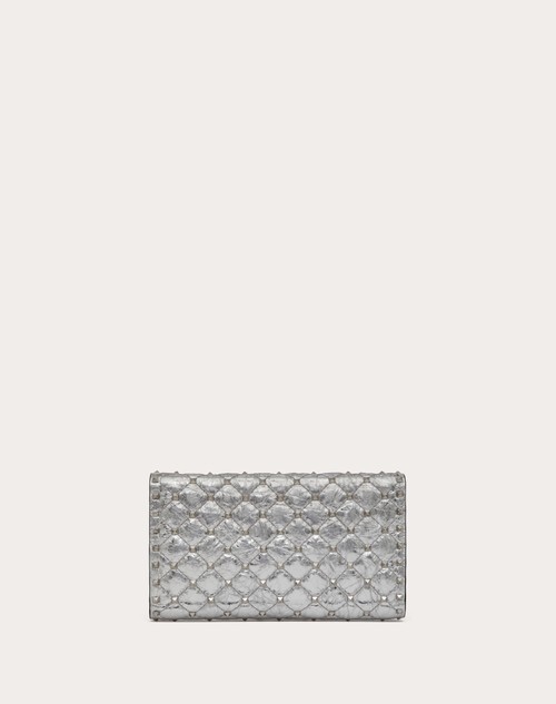 Red Valentino BORSA A TRACOLLA ROCKSTUD SPIKE IN AGNELLO METALLIZZATO Sconto di tempo limitato
