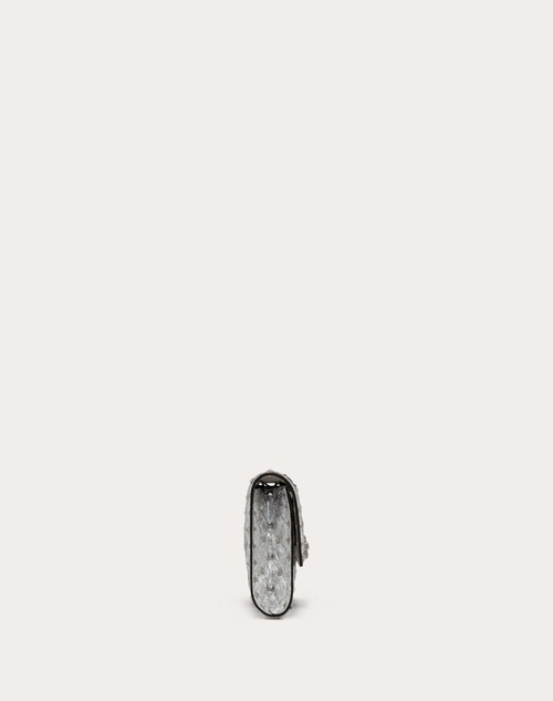 Red Valentino BORSA A TRACOLLA ROCKSTUD SPIKE IN AGNELLO METALLIZZATO Sconto di tempo limitato