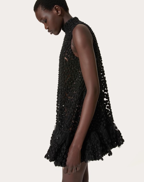Red Valentino ABITO CORTO IN TULLE ILLUSIONE RICAMATO Smaltimento dello stoccaggio