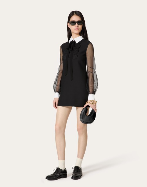 Red Valentino ABITO CORTO IN CREPE COUTURE Soddisfazione Garantita