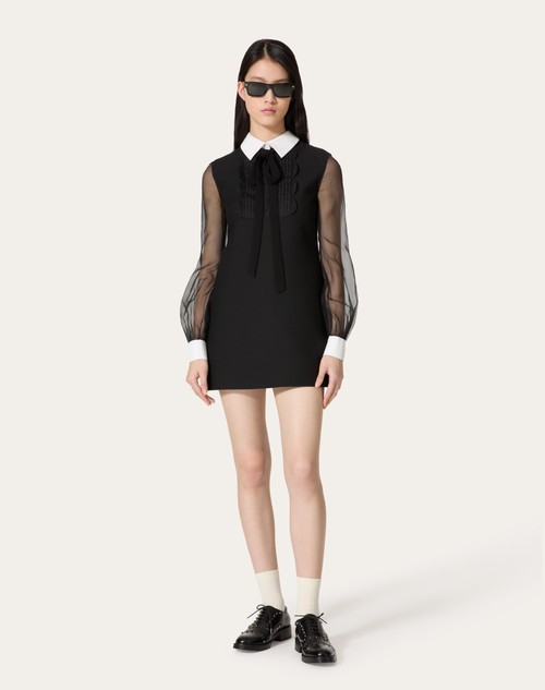Red Valentino ABITO CORTO IN CREPE COUTURE Soddisfazione Garantita