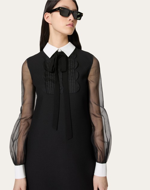 Red Valentino ABITO CORTO IN CREPE COUTURE Soddisfazione Garantita