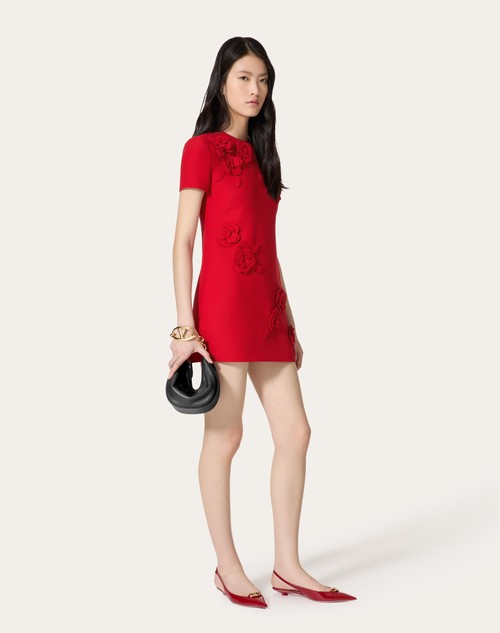 Red Valentino ABITO CORTO IN CREPE COUTURE RICAMATO Negozi Online