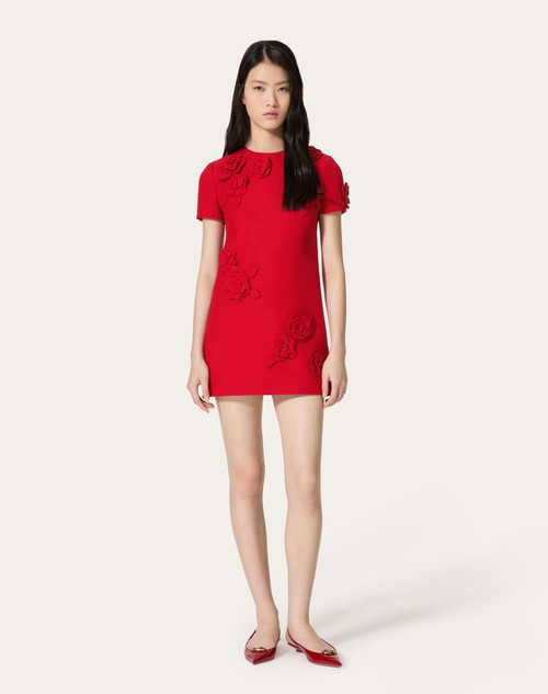 Red Valentino ABITO CORTO IN CREPE COUTURE RICAMATO Negozi Online