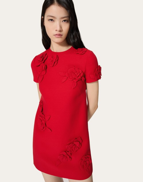 Red Valentino ABITO CORTO IN CREPE COUTURE RICAMATO Negozi Online
