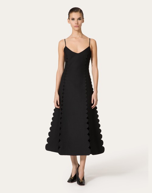 Red Valentino ABITO MIDI IN CREPE COUTURE RICAMATO Consegna Veloce
