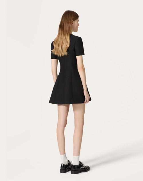 Red Valentino ABITO CORTO IN CREPE COUTURE RICAMATO Liquidazione