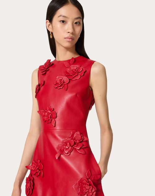 Red Valentino ABITO CORTO IN NAPPA RICAMATO Prezzo Ridotto