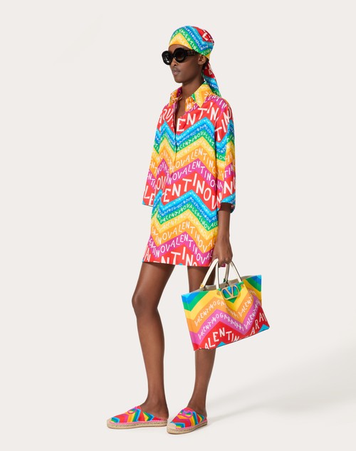 Red Valentino ABITO CORTO IN POPELINE VALENTINO CHEVRON 24 Offerta settimanale