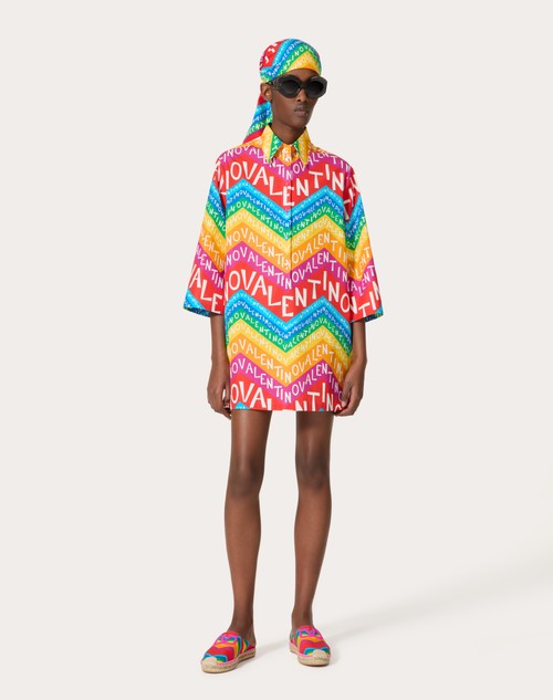 Red Valentino ABITO CORTO IN POPELINE VALENTINO CHEVRON 24 Offerta settimanale