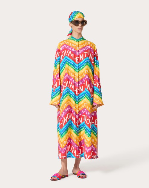 Red Valentino ABITO MIDI IN POPELINE VALENTINO CHEVRON24 Ritorno libero