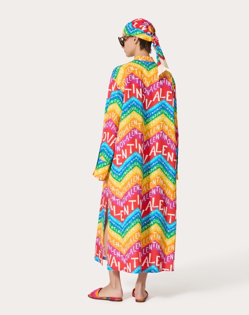 Red Valentino ABITO MIDI IN POPELINE VALENTINO CHEVRON24 Ritorno libero