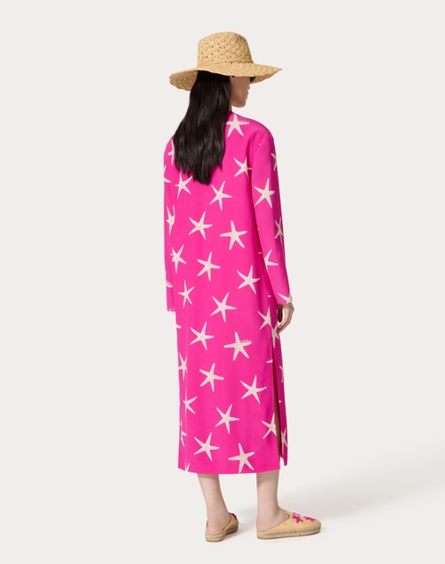 Red Valentino ABITO MIDI IN CREPE DE CHINE STARFISH Ultimo giorno