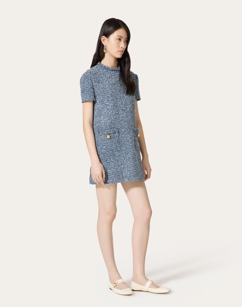 Red Valentino ABITO CORTO IN DENIM TEXTURED TWEED Offerta speciale della fabbrica