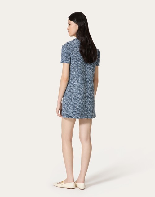 Red Valentino ABITO CORTO IN DENIM TEXTURED TWEED Offerta speciale della fabbrica