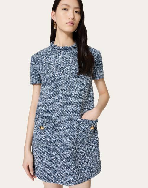 Red Valentino ABITO CORTO IN DENIM TEXTURED TWEED Offerta speciale della fabbrica
