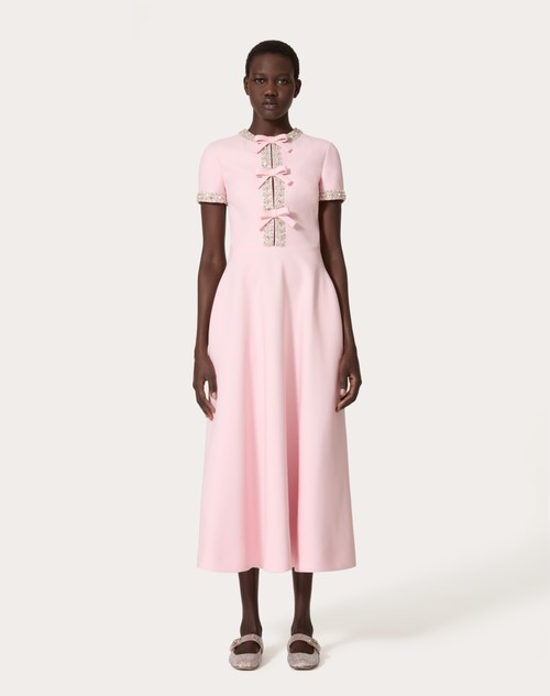 Red Valentino ABITO MIDI IN CREPE COUTURE RICAMATO Black Friday Prezzi