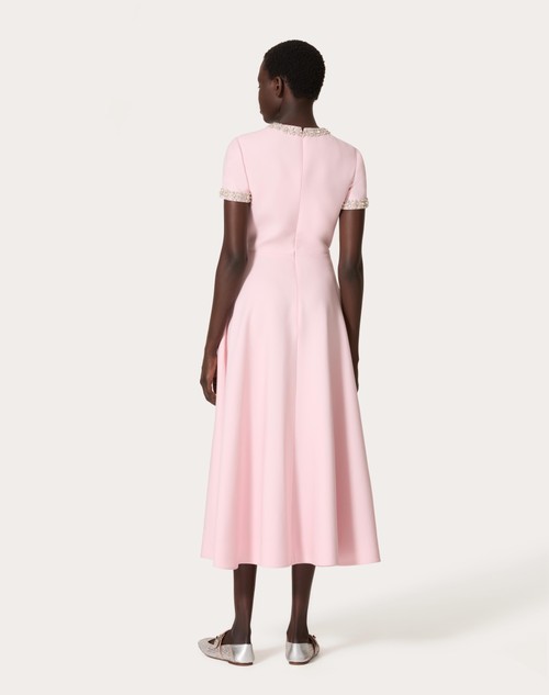 Red Valentino ABITO MIDI IN CREPE COUTURE RICAMATO Black Friday Prezzi