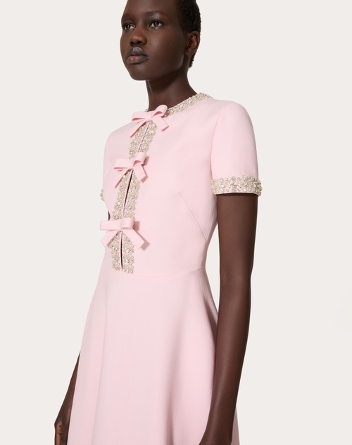 Red Valentino ABITO MIDI IN CREPE COUTURE RICAMATO Black Friday Prezzi