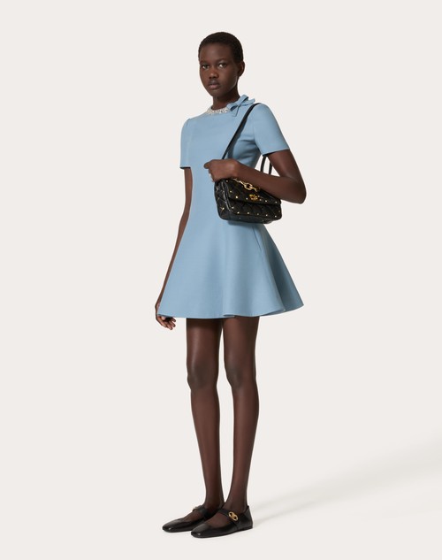 Red Valentino ABITO CORTO IN CREPE COUTURE RICAMATO In vendita