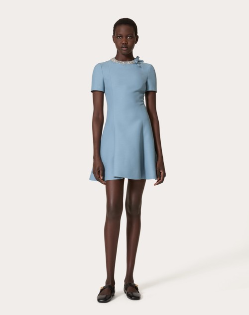 Red Valentino ABITO CORTO IN CREPE COUTURE RICAMATO In vendita