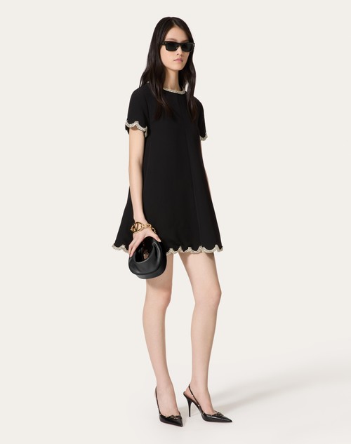 Red Valentino ABITO CORTO IN STRUCTURED COUTURE RICAMATO Sconti questo mese