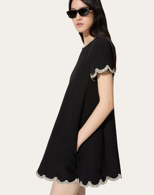 Red Valentino ABITO CORTO IN STRUCTURED COUTURE RICAMATO Sconti questo mese