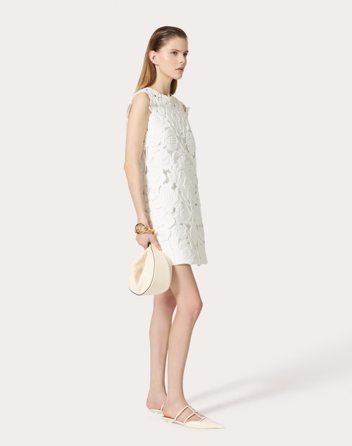 Red Valentino ABITO CORTO IN LIGHT DOUBLE SPLITTABLE GABARDINE RICAMATO 2025