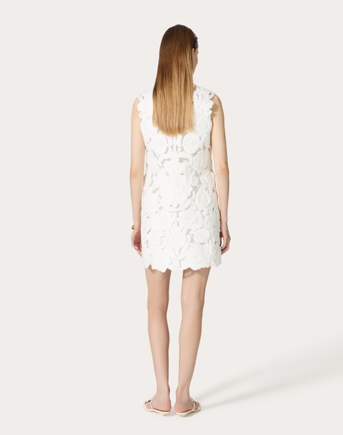 Red Valentino ABITO CORTO IN LIGHT DOUBLE SPLITTABLE GABARDINE RICAMATO 2025