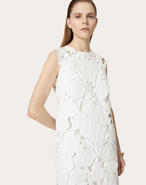 Red Valentino ABITO CORTO IN LIGHT DOUBLE SPLITTABLE GABARDINE RICAMATO 2025