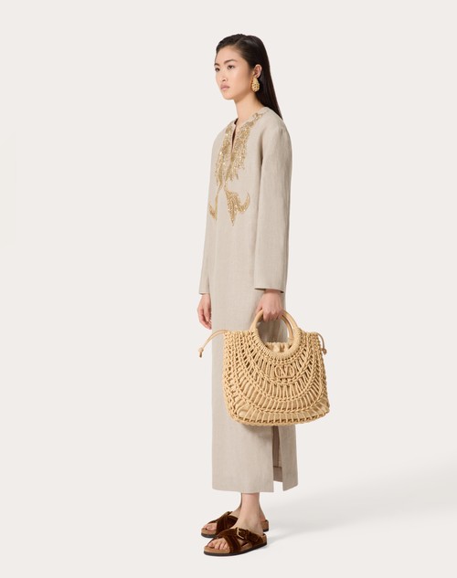Red Valentino ABITO MIDI IN TELA LINO RICAMATO Italia