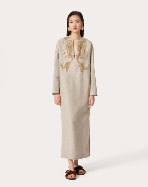 Red Valentino ABITO MIDI IN TELA LINO RICAMATO Italia