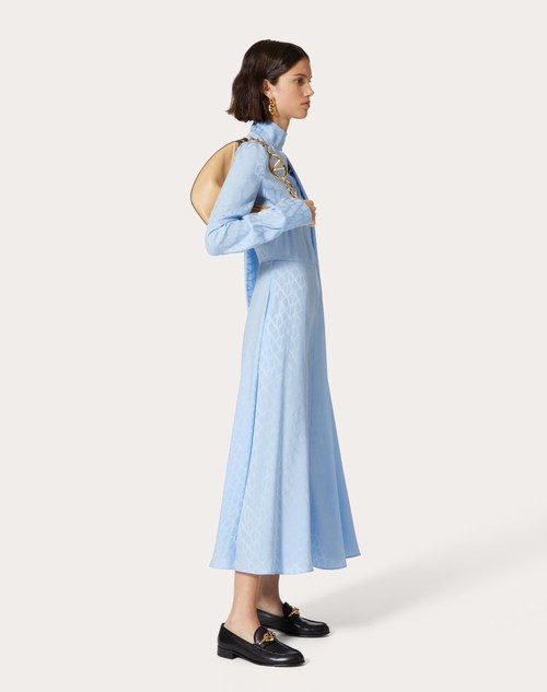 Red Valentino ABITO MIDI IN SILK JACQUARD TOILE ICONOGRAPHE In Linea