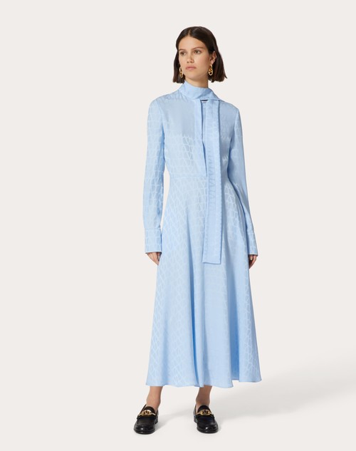 Red Valentino ABITO MIDI IN SILK JACQUARD TOILE ICONOGRAPHE In Linea