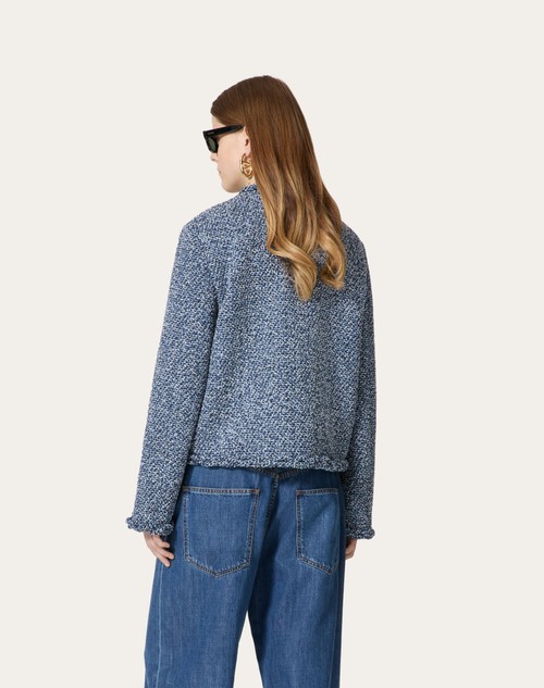 Red Valentino GIACCA IN DENIM TEXTURED TWEED Moda