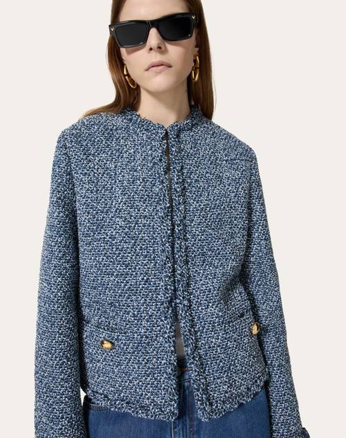 Red Valentino GIACCA IN DENIM TEXTURED TWEED Moda