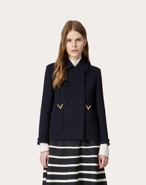 Red Valentino CABAN IN TEXTURE DOUBLE CREPE Spedizione gratuita