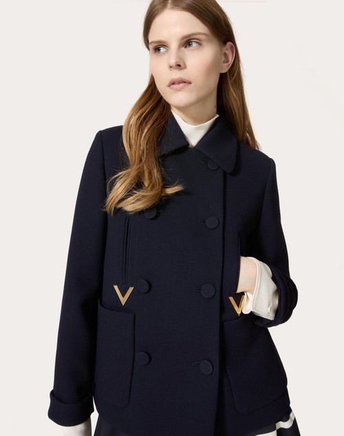 Red Valentino CABAN IN TEXTURE DOUBLE CREPE Spedizione gratuita