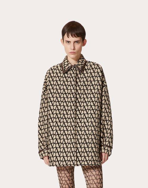 Red Valentino OVERSHIRT IN TOILE ICONOGRAPHE LIGHT Offerta speciale