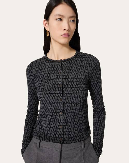 Red Valentino CARDIGAN IN LANA JACQUARD TOILE ICONOGRAPHE Offerta San Valentino