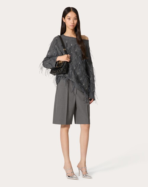 Red Valentino MAGLIA IN LANA CON PIUME RICAMATA Offerta Anniversario