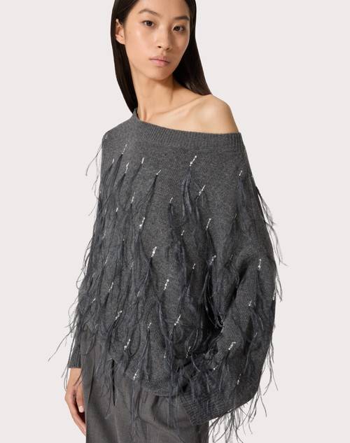 Red Valentino MAGLIA IN LANA CON PIUME RICAMATA Offerta Anniversario