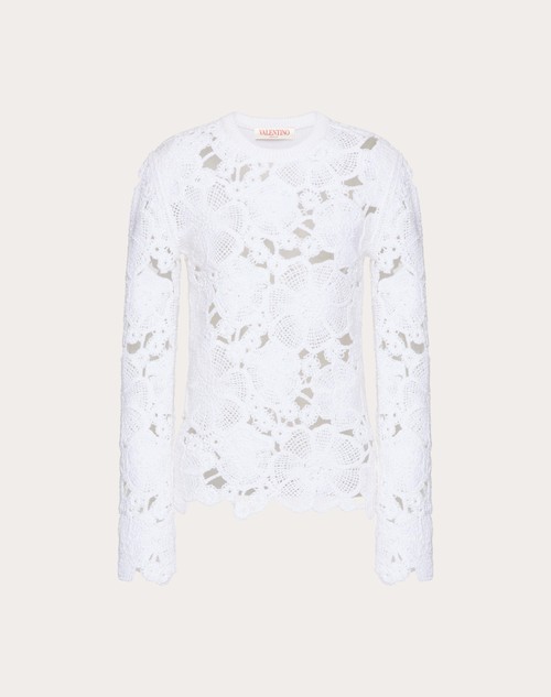 Red Valentino MAGLIA IN COTONE RICAMATA Smaltimento dello stoccaggio