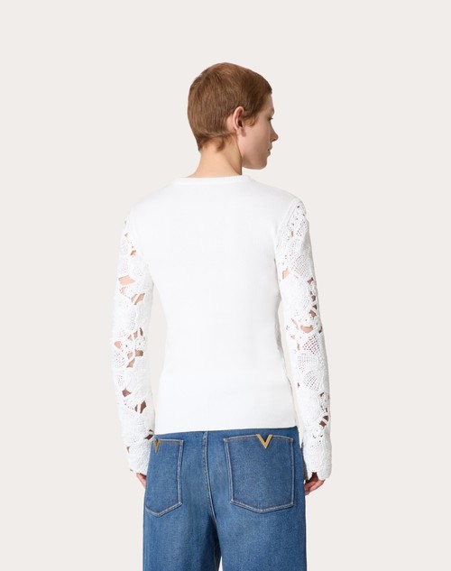 Red Valentino MAGLIA IN COTONE RICAMATA Smaltimento dello stoccaggio