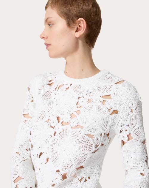 Red Valentino MAGLIA IN COTONE RICAMATA Smaltimento dello stoccaggio