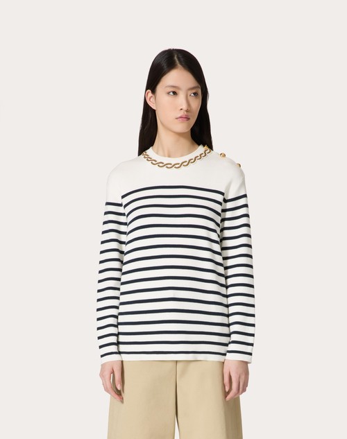 Red Valentino MAGLIA IN COTONE RICAMATA Lightning offer